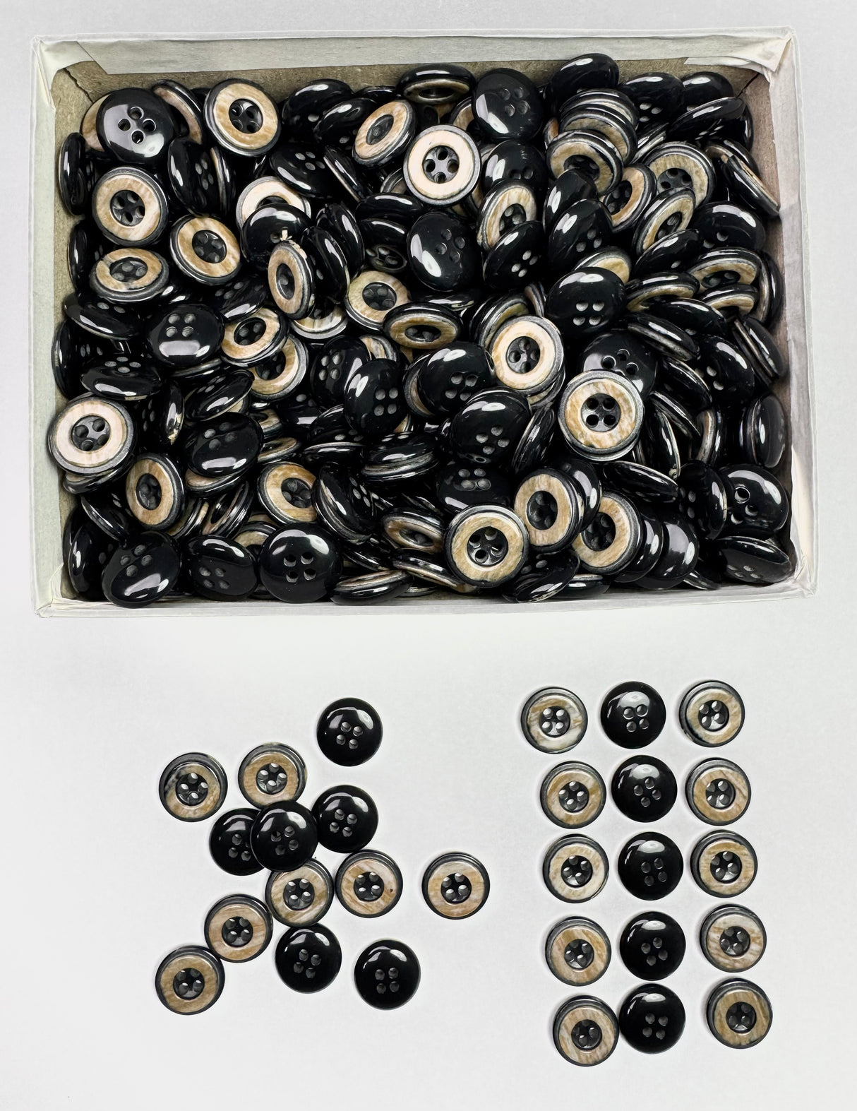 Button, Plastic Resin, RENO Italy, 24L(5/8"), 4 Gross Box, for Sewing & Craft, Art & Deco