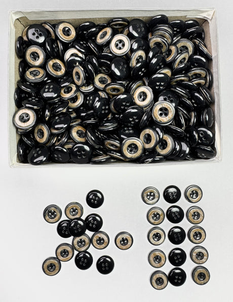 Button, Plastic Resin, RENO Italy, 24L(5/8"), 4 Gross Box, for Sewing & Craft, Art & Deco