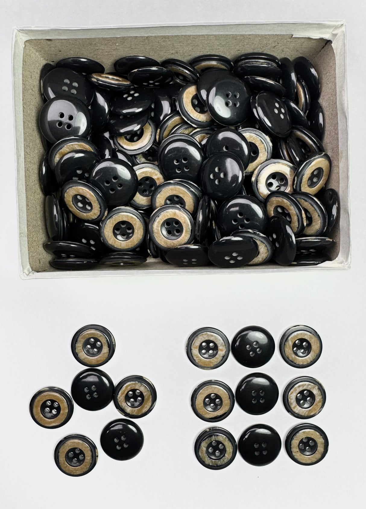 Button, Plastic Resin, RENO Italy, 36L(7/8"), 1 Gross Box, for Sewing & Craft, Art & Deco