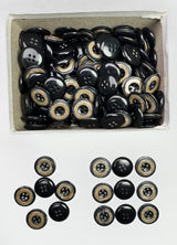 Button, Plastic Resin, RENO Italy, 36L(7/8"), 1 Gross Box, for Sewing & Craft, Art & Deco