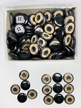 Button, Plastic Resin, RENO Italy, 40L(1"), 1 Gross Box, for Sewing & Craft, Art & Deco