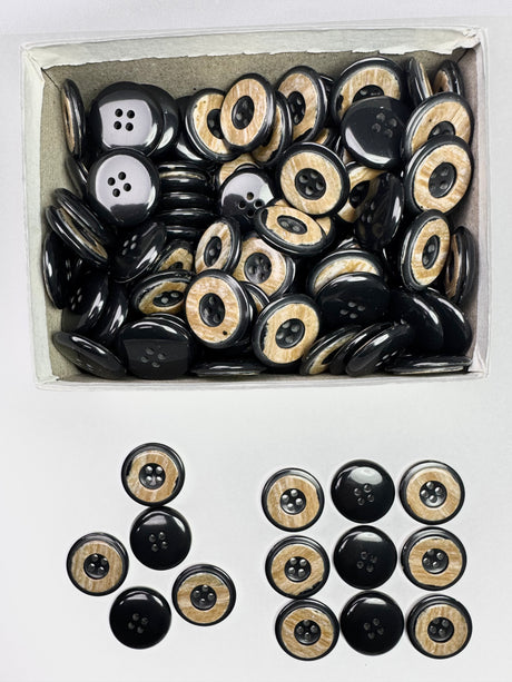 Button, Plastic Resin, RENO Italy, 40L(1"), 1 Gross Box, for Sewing & Craft, Art & Deco