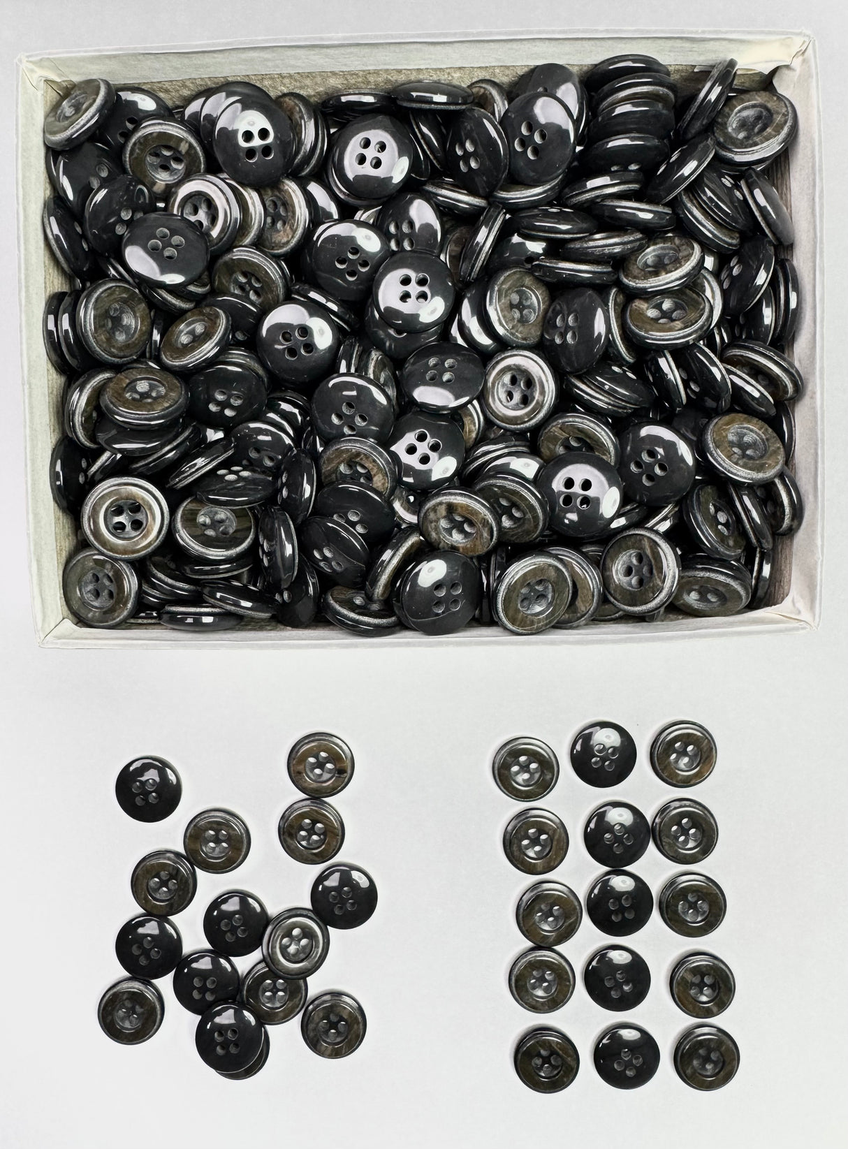 Button, Plastic Resin, RENO Italy, 24L(5/8"), 4 Gross Box, for Sewing & Craft, Art & Deco