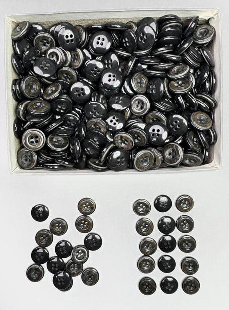 Button, Plastic Resin, RENO Italy, 24L(5/8"), 4 Gross Box, for Sewing & Craft, Art & Deco