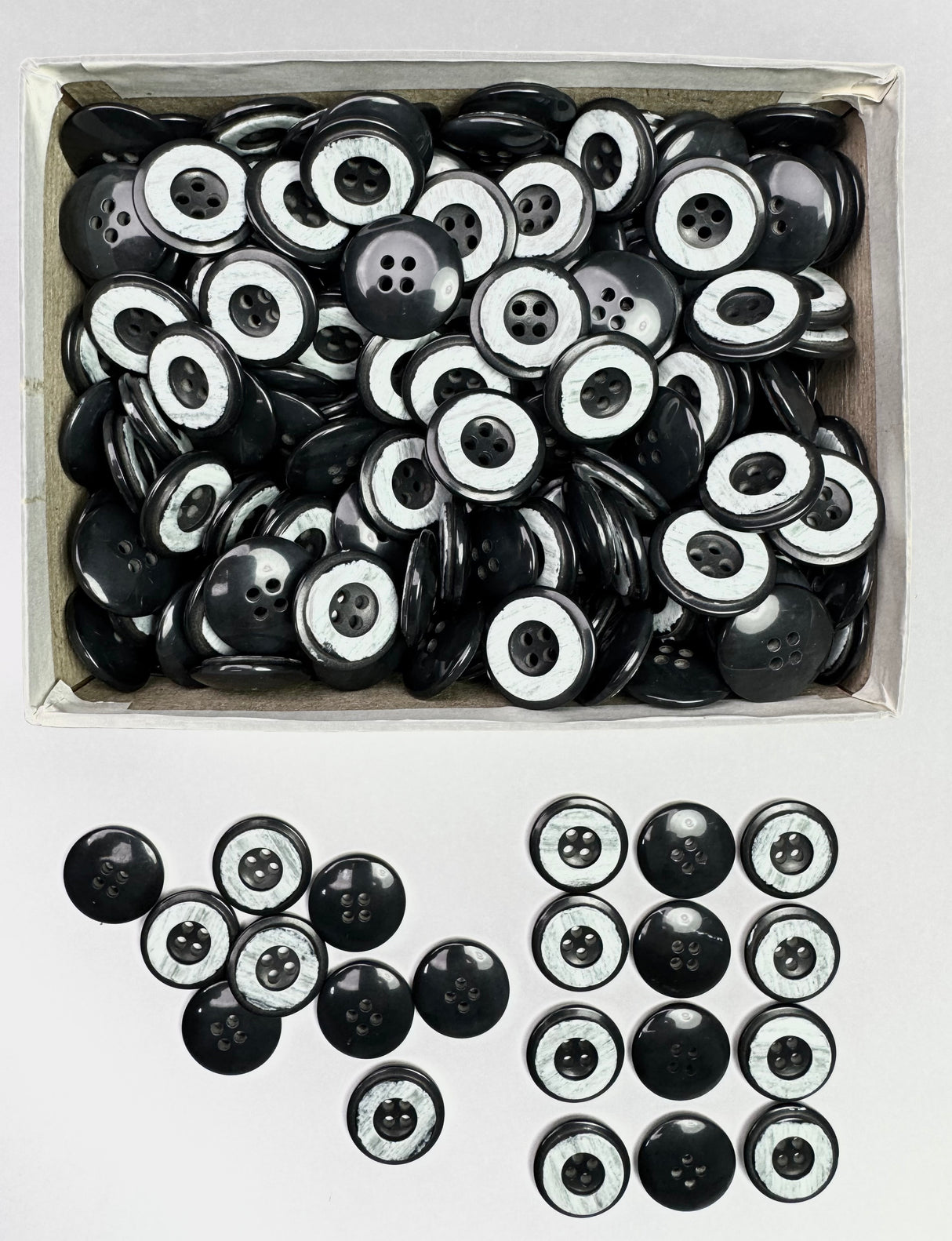 Button, Plastic Resin, RENO Italy, 32L(13/16"), 2 Gross Box, for Sewing & Craft, Art & Deco