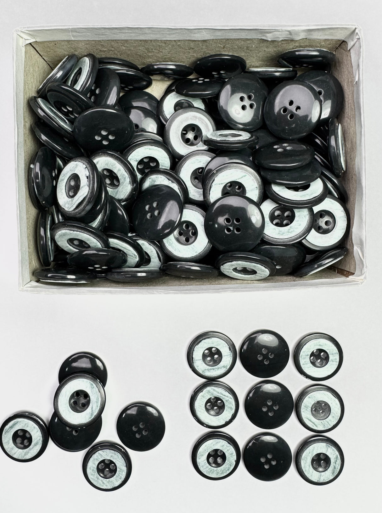 Button, Plastic Resin, RENO Italy, 40L(1"), 1 Gross Box, for Sewing & Craft, Art & Deco