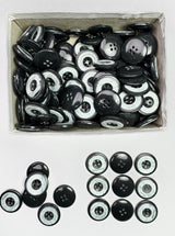 Button, Plastic Resin, RENO Italy, 40L(1"), 1 Gross Box, for Sewing & Craft, Art & Deco