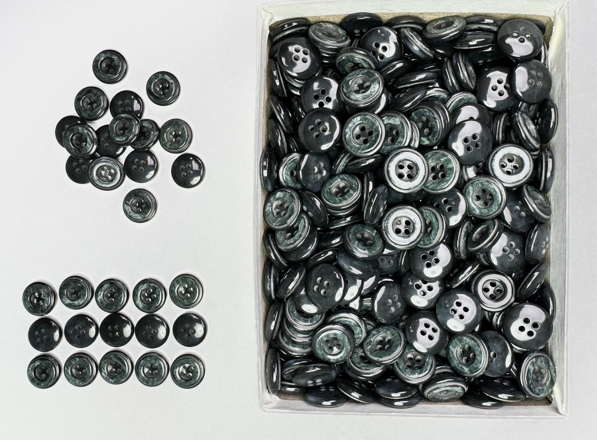 Button, Plastic Resin, RENO Italy, 24L(5/8"), 4 Gross Box, for Sewing & Craft, Art & Deco