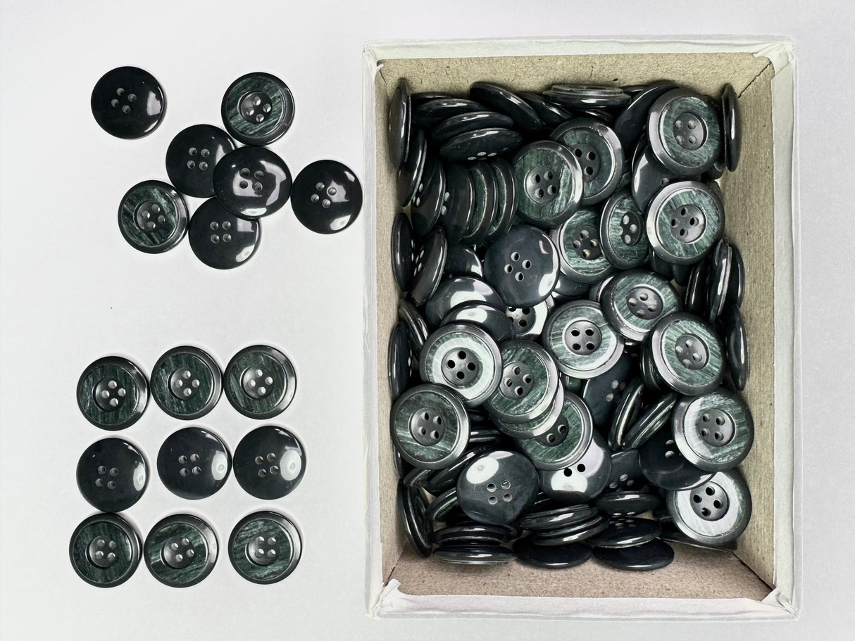 Button, Plastic Resin, RENO Italy, 36L(7/8"), 1 Gross Box, for Sewing & Craft, Art & Deco