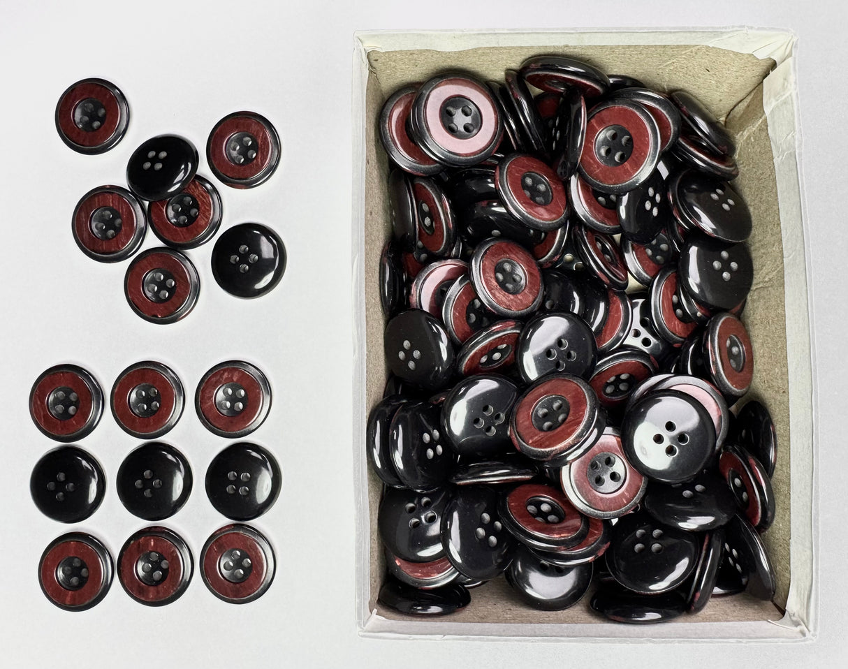 Button, Plastic Resin, RENO Italy, 36L(7/8"), 1 Gross Box, for Sewing & Craft, Art & Deco