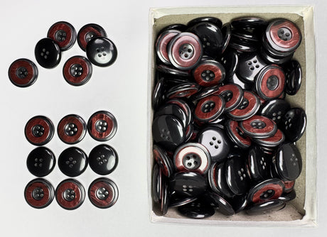 Button, Plastic Resin, RENO Italy, 40L(1"), 1 Gross Box, for Sewing & Craft, Art & Deco