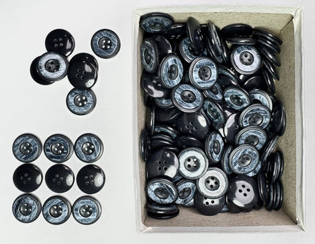 Button, Plastic Resin, RENO Italy, 36L(7/8"), 1 Gross Box, for Sewing & Craft, Art & Deco