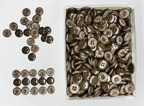 Button, Plastic Resin, RENO Italy, 24L(5/8"), 4 Gross Box, for Sewing & Craft, Art & Deco