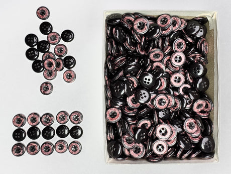 Button, Plastic Resin, RENO Italy, 24L(5/8"), 4 Gross Box, for Sewing & Craft, Art & Deco