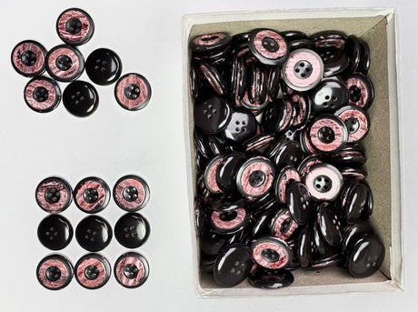 Button, Plastic Resin, RENO Italy, 36L(7/8"), 1 Gross Box, for Sewing & Craft, Art & Deco