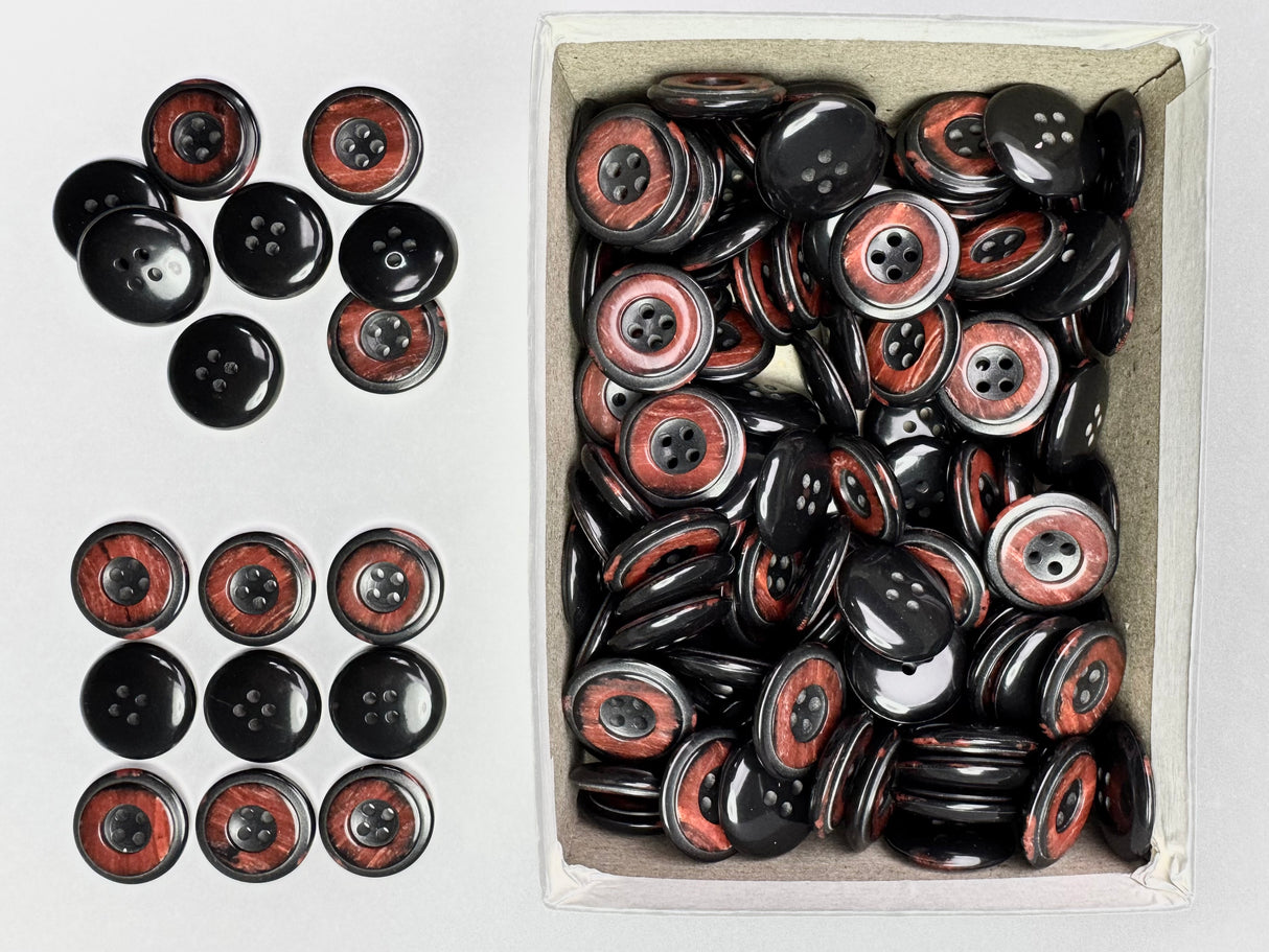 Button, Plastic Resin, RENO Italy, 36L(7/8"), 1 Gross Box, for Sewing & Craft, Art & Deco