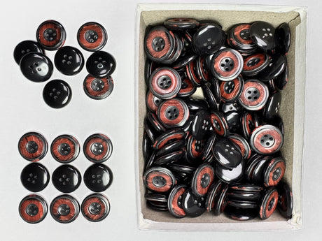 Button, Plastic Resin, RENO Italy, 36L(7/8"), 1 Gross Box, for Sewing & Craft, Art & Deco