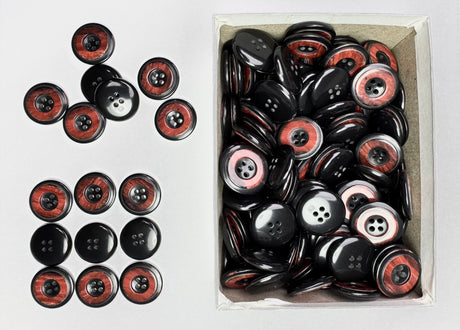 Button, Plastic Resin, RENO Italy, 40L(1"), 1 Gross Box, for Sewing & Craft, Art & Deco