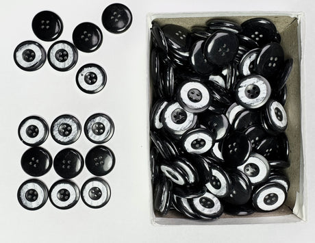 Button, Plastic Resin, RENO Italy, 40L(1"), 1 Gross Box, for Sewing & Craft, Art & Deco