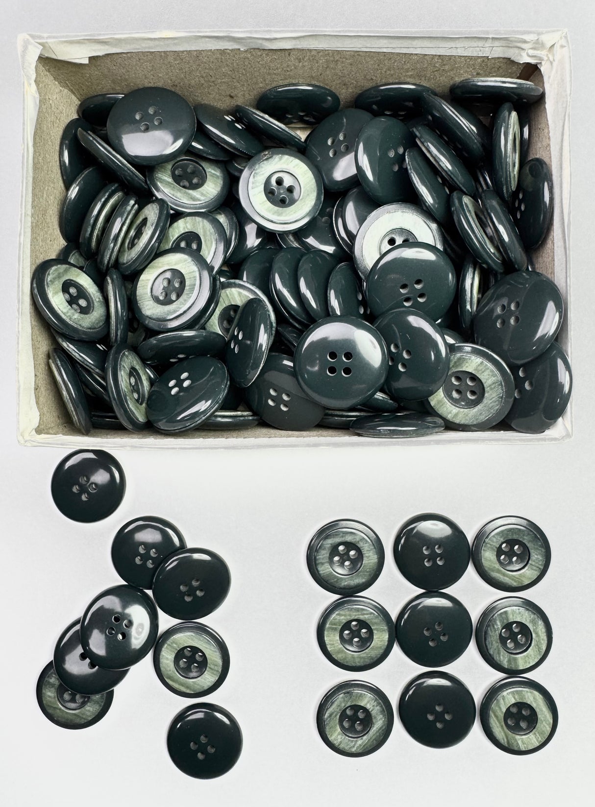 Button, Plastic Resin, RENO Italy, 40L(1"), 1 Gross Box, for Sewing & Craft, Art & Deco