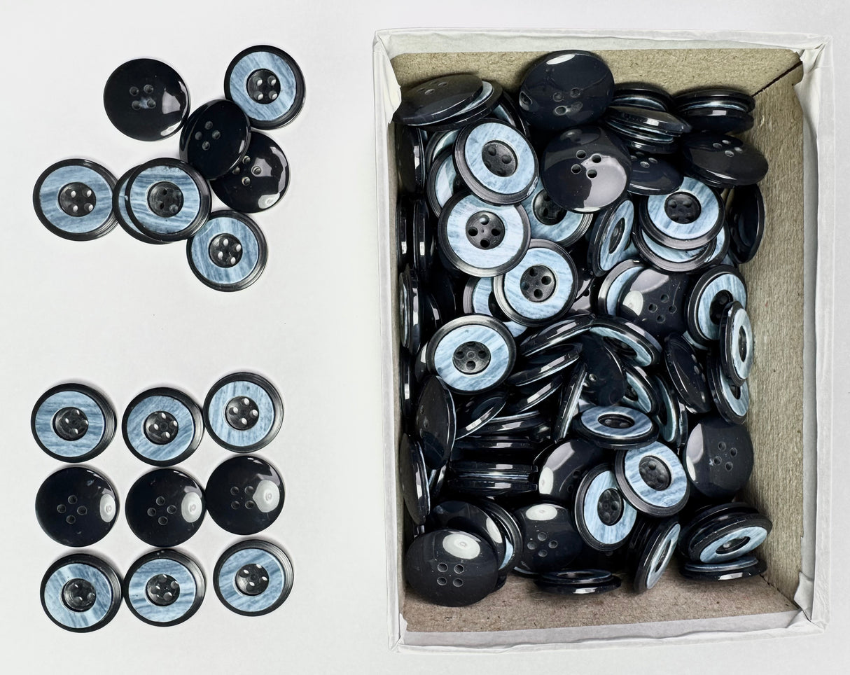 Button, Plastic Resin, RENO Italy, 36L(7/8"), 1 Gross Box, for Sewing & Craft, Art & Deco