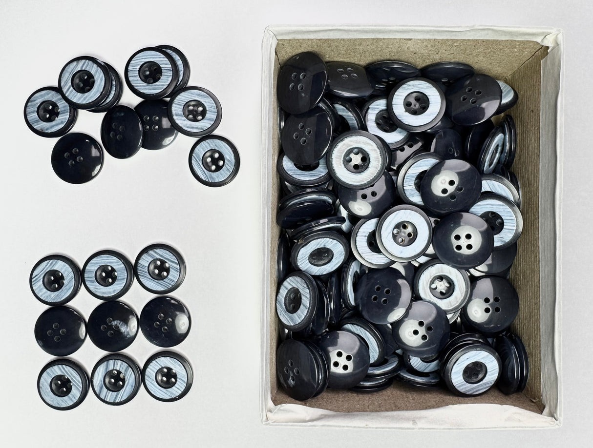 Button, Plastic Resin, RENO Italy, 36L(7/8"), 1 Gross Box, for Sewing & Craft, Art & Deco