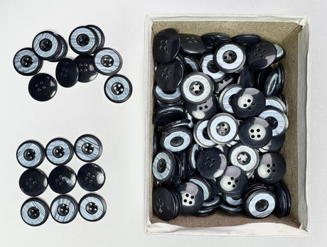 Button, Plastic Resin, RENO Italy, 36L(7/8"), 1 Gross Box, for Sewing & Craft, Art & Deco