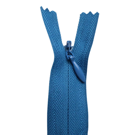 All Purpose, Plastic Invisible Zippers -18", Blue Shade