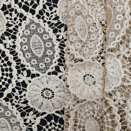 Embroidered Lace Fabric –  Light Gold(#ELA04)/By Yard