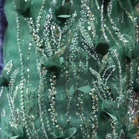 Luxury 3D Floral Embroidered Tulle with Sequins & Beads Design(9 Colors) By the Yard