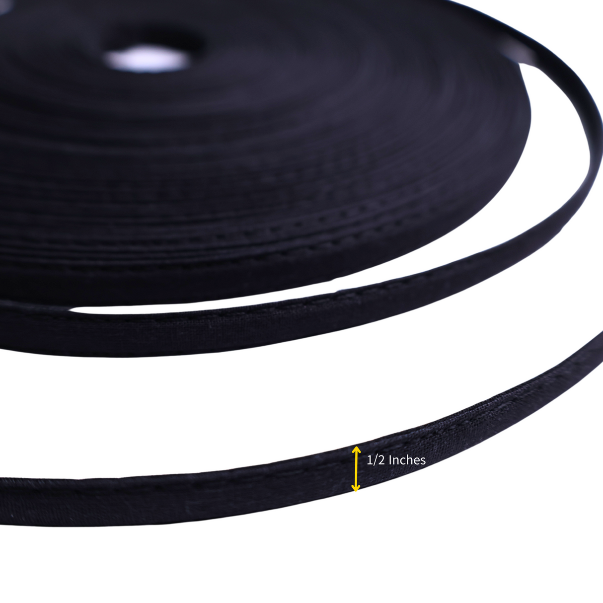 Plastic Boning – Fabric Covered (1/2 Inch, 22 Yards, 2 Colors: White/Black)