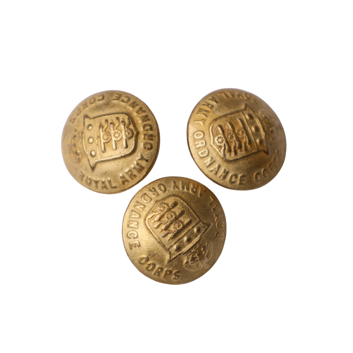3PC Vintage Brass shank Button – 7/8" (2.22 cm)