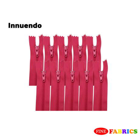 5 / 10 pcs Zippers – Assorted Colors, 18"/ 24", Closed-End, Durable Polyester & Plastic Teeth for Sewing, Crafts, DIY Projects