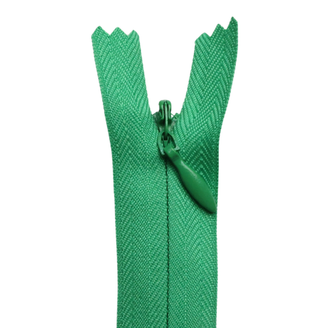 All Purpose, Plastic Invisible Zippers -18", Green Shade