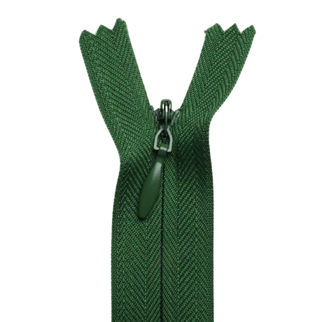 All Purpose, Plastic Invisible Zippers -18", Green Shade