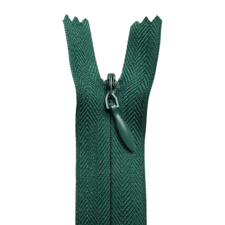 All Purpose, Plastic Invisible Zippers -18", Green Shade