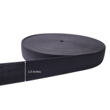 Vinyl Elastic Band: Black,  50 Yards, 5 Sizes(0.75"/1.0"/1.5"/2.0"/3.0")