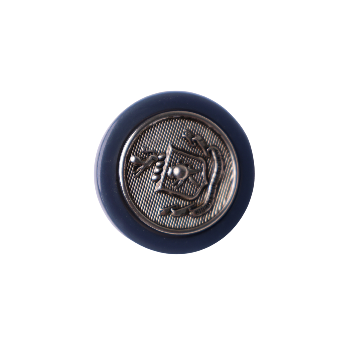 4PC Navy Blue & Silver Crest Shank Button – 1" (2.54 cm)