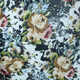 French Terry Knit Fabric/Rose Pattern - By the Yard