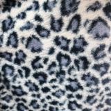 Gray Leopard Print Faux Fur Fabric – Short Pile (#FF12) By the Yard