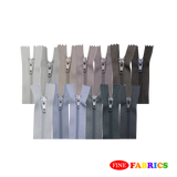 Plastic Normal Zippers: 18", Closed-End, All-Purpose, GRAY Shade