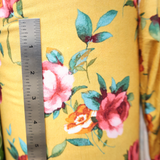 Jersey Knit Fabric/Yellow Red Flower(#IT619) - By The Yard