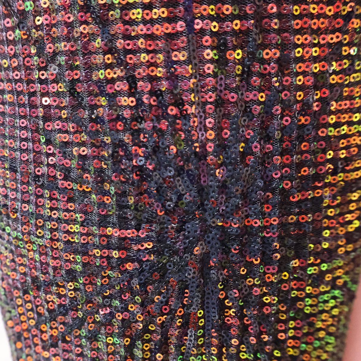 Holographic Sequin Mesh Fabric – Iridescent Firework Design(#SPI06) By the Yard