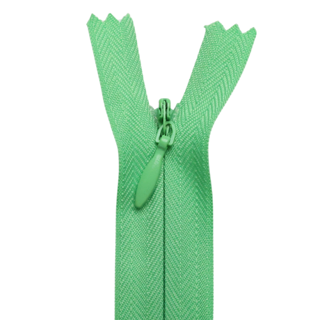 All Purpose, Plastic Invisible Zippers -18", Green Shade
