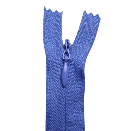 All Purpose, Plastic Invisible Zippers -18", Blue Shade