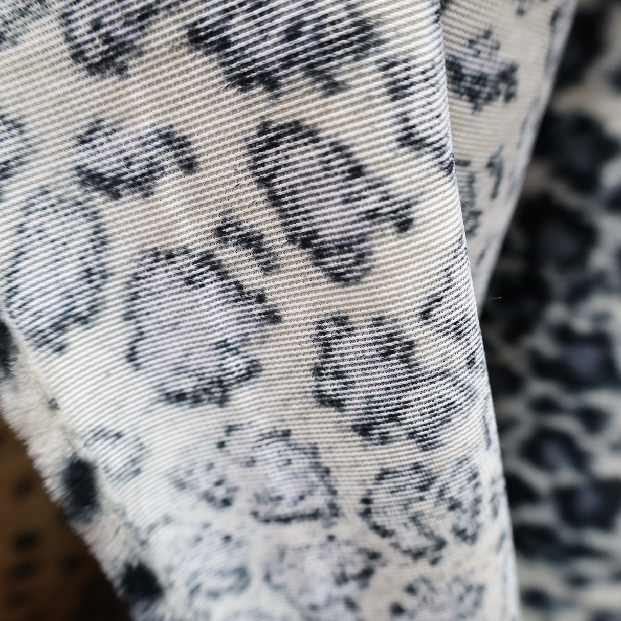 Gray Leopard Print Faux Fur Fabric – Short Pile (#FF12) By the Yard