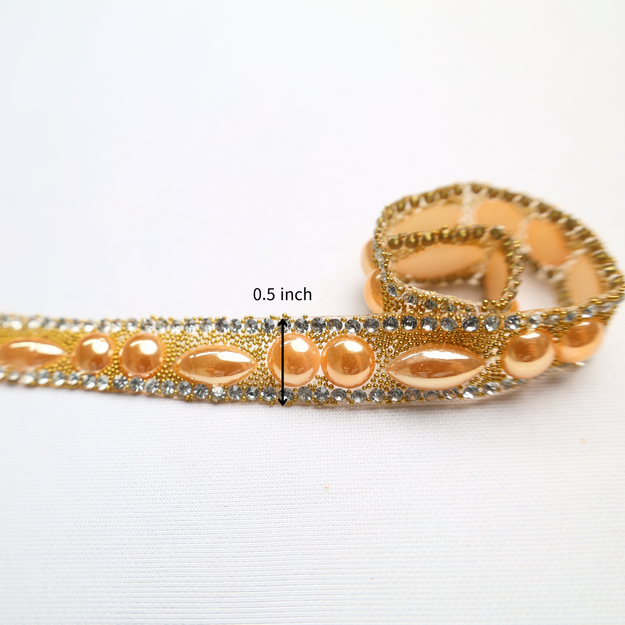 Pearl Rhinestone Trim - 0.5 Inch/10YDS (#GD08)