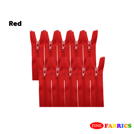 5 / 10 pcs Zippers – Assorted Colors, 18"/ 24", Closed-End, Durable Polyester & Plastic Teeth for Sewing, Crafts, DIY Projects