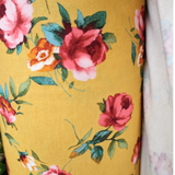 Jersey Knit Fabric/Yellow Red Flower(#IT619) - By The Yard