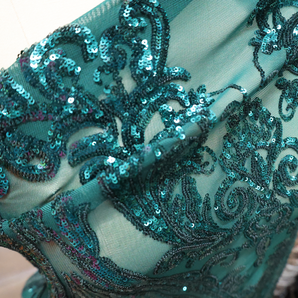 Sequin Embroidered Mesh Fabric(#SPI15) By the Yard